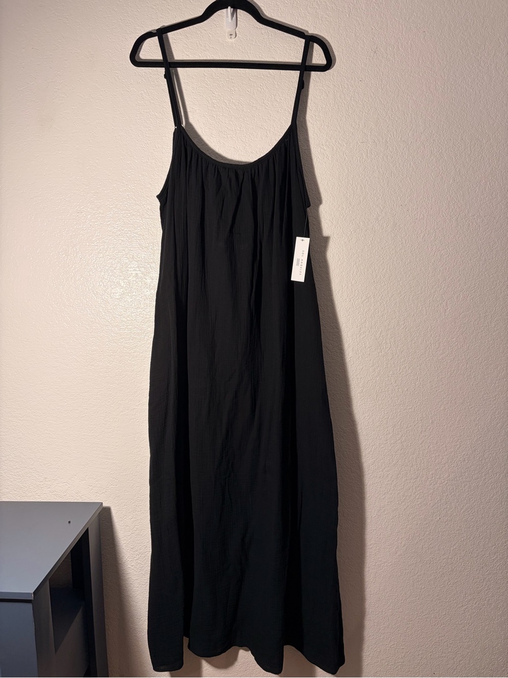 Los Angeles Apparel Black Maxi Guaze Dress